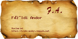 Földi Andor névjegykártya