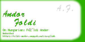 andor foldi business card